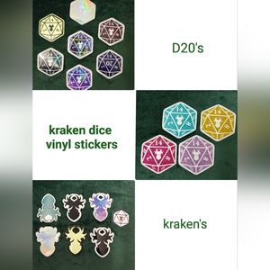 Kraken Dice Vinyl Stickers
